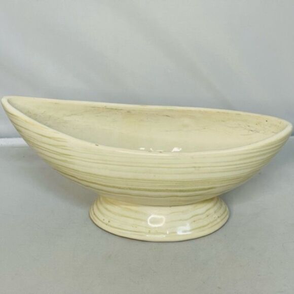 MCM McCoy Pottery Harmony Line White & Green Bowl - Planter - 9.25" Mid Century - Picture 1 of 8